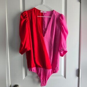 Buddy Love Red and Pink Bodysuit